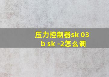 压力控制器sk 03 b sk -2怎么调